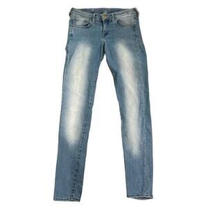 H&M Women's Super Skinny‎ Stretch Jeans Blue Size 28 Zip Fly Denim
